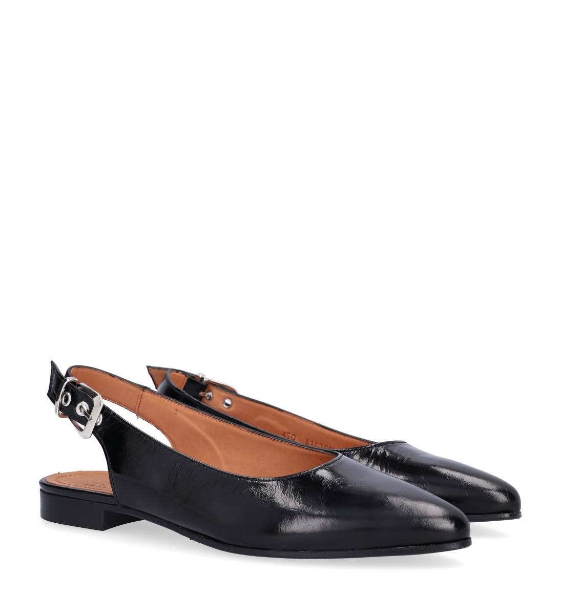 A16302 slingback ballerinasko - Black Naplack 260
